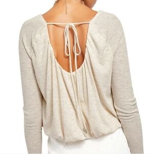 Free People We The Free Top Bondi Thermal Long Sleeve Oatmeal Heather Size XS